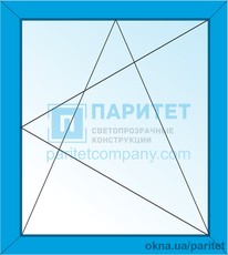 Одностворчатое правое поворотно откидное окно 